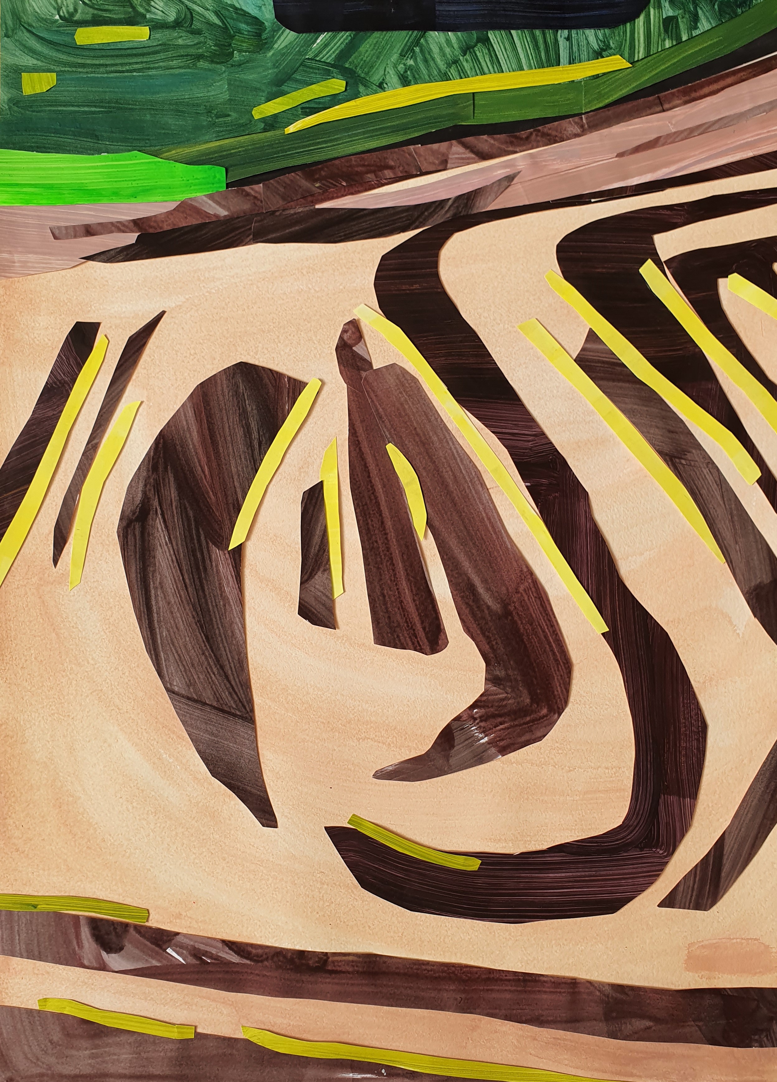 Dorine van der Ploeg Berg VI 78 x 56 cm 2021 acryl collage op papier cropped